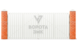 Распашные ворота из евроштакетника 2250×2000 с автоматикой ЗМК-5335